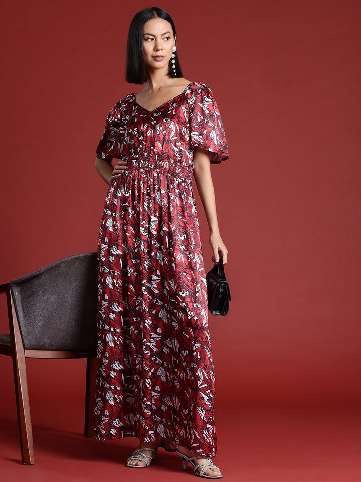 all about you Floral Print Satin Maxi Dress