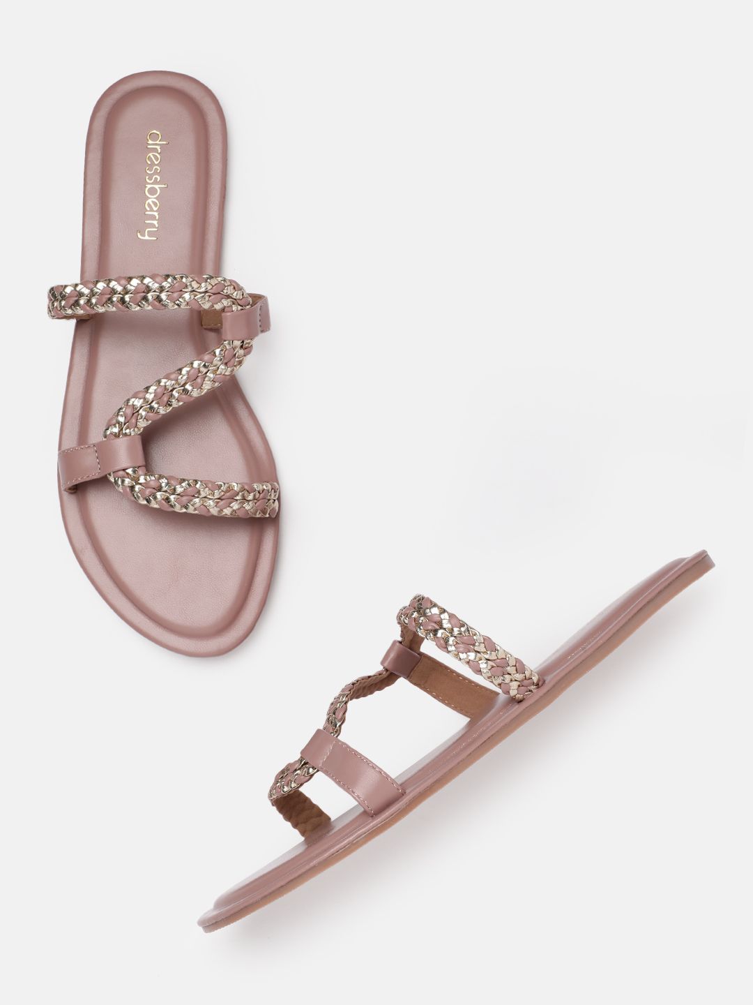 DressBerry Women Striped Open Toe Flats