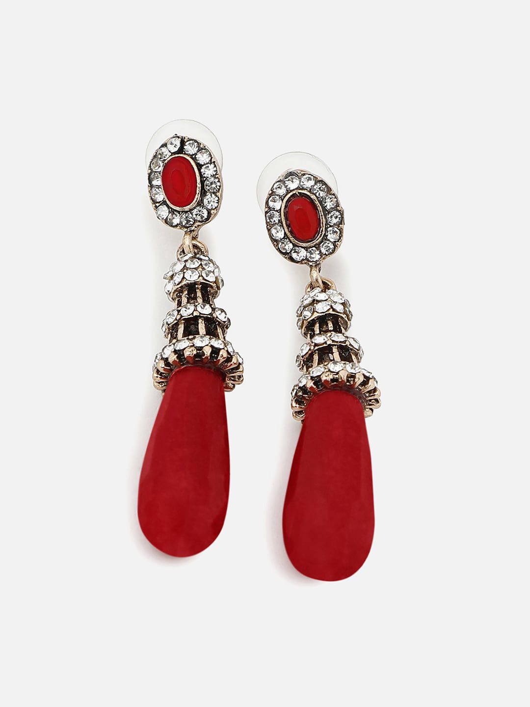 SoHi Red Contemporary Drop anting -anting