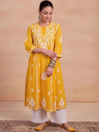 House of Chikankari Women Embroidered Chikankari Kurta