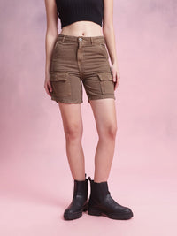 DressBerry Women Mid Rise Cargo Shorts