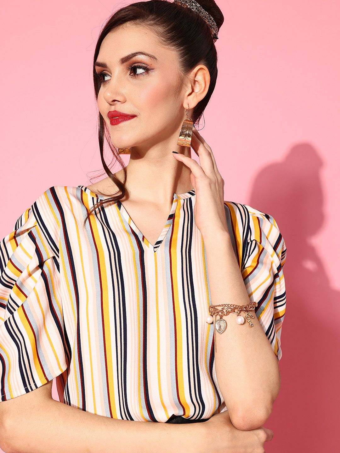 Berrylush Pretty Pink Vertical Striped Vacay Attire