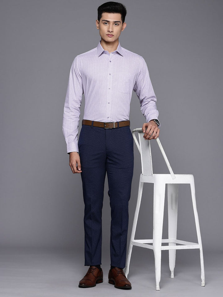 Raymond Pure Cotton Slim Fit Checked Formal Shirt