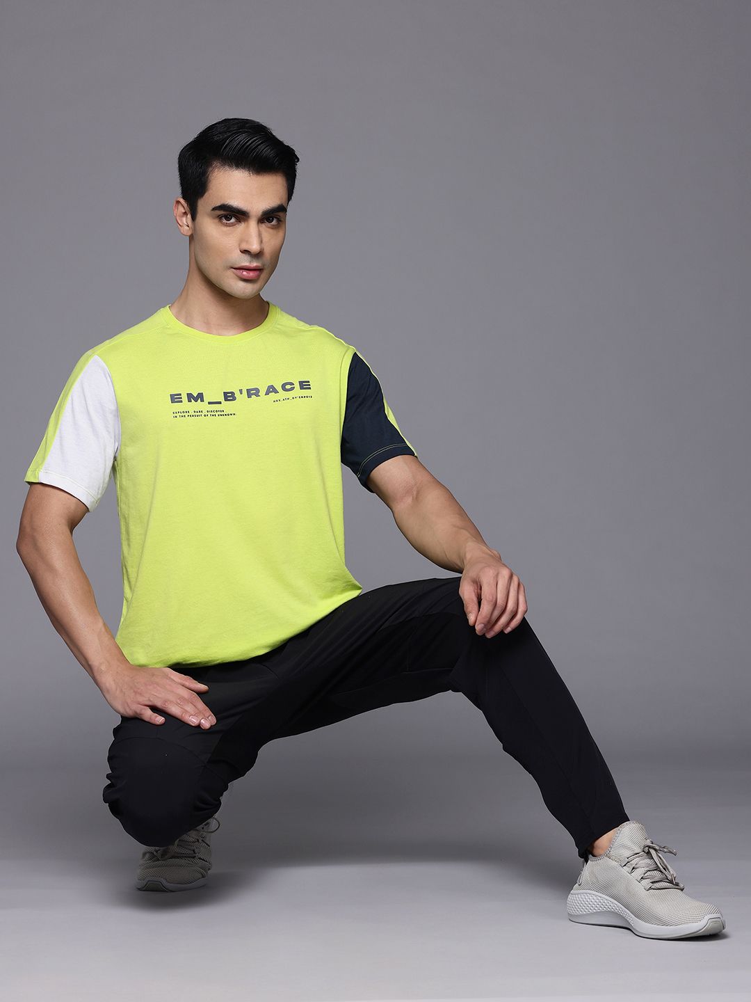 HRX by Hrithik Roshan Typography Printed Colourblocked T-Shirt
