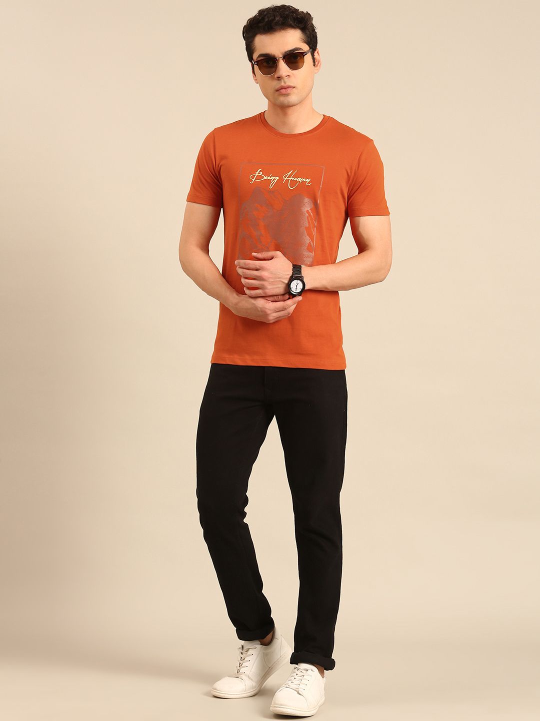Being Human Printed Pure Cotton T-shirt