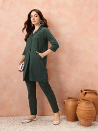 all about you Women Pure Cotton Shirt Kurta with Trousers