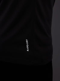 HRX by Hrithik Roshan Typography Printed Rapid-Dry Training T-shirt with Panelling Detail