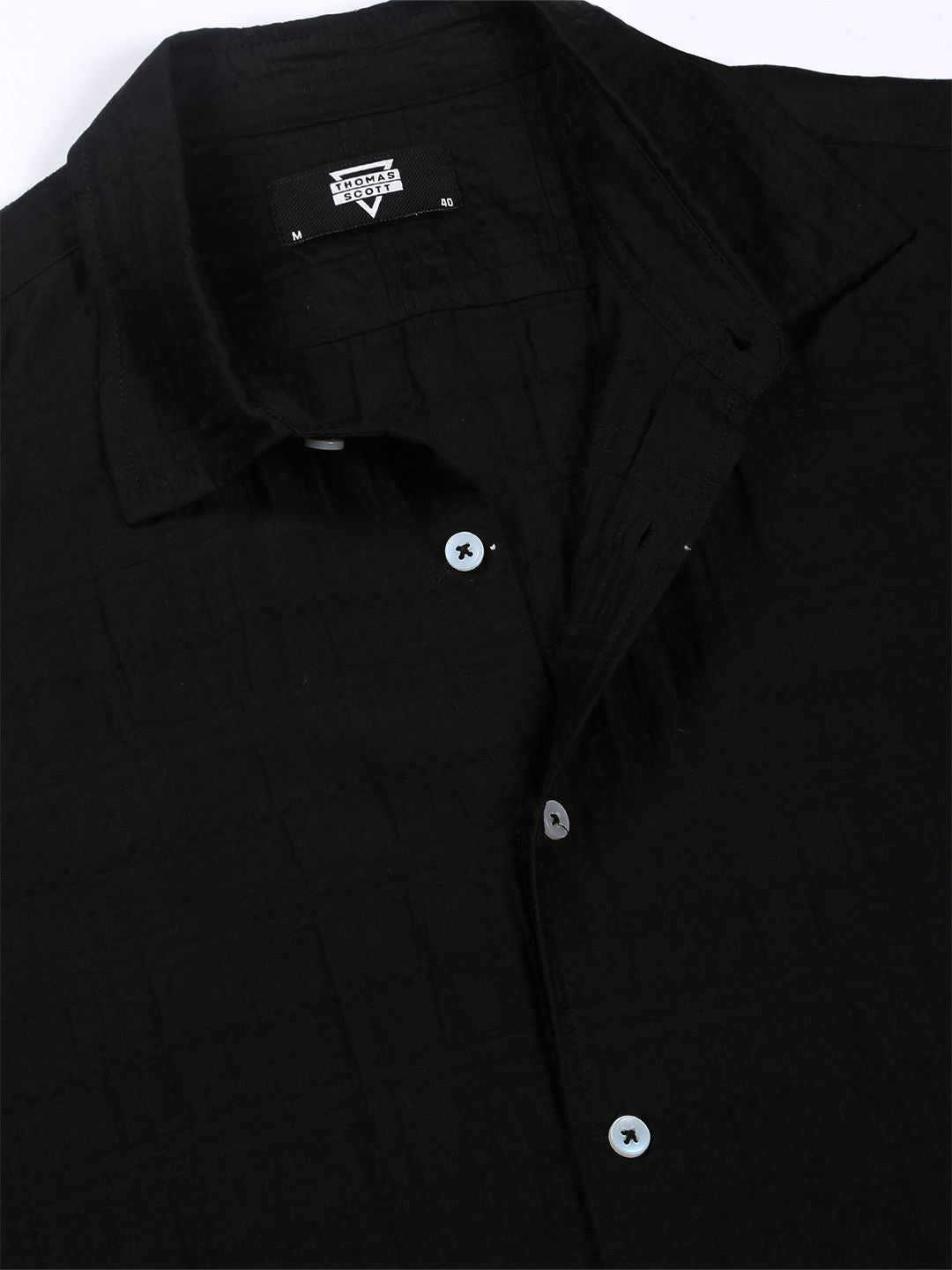 Thomas Scott Men Classic Slim Fit Opaque Casual Shirt