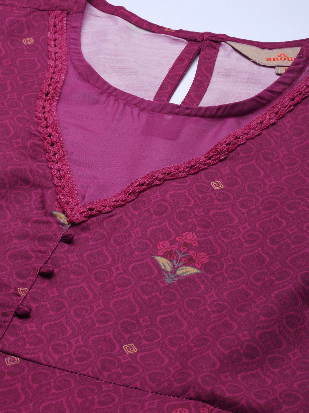 Anouk Floral Printed A-Line Kurta