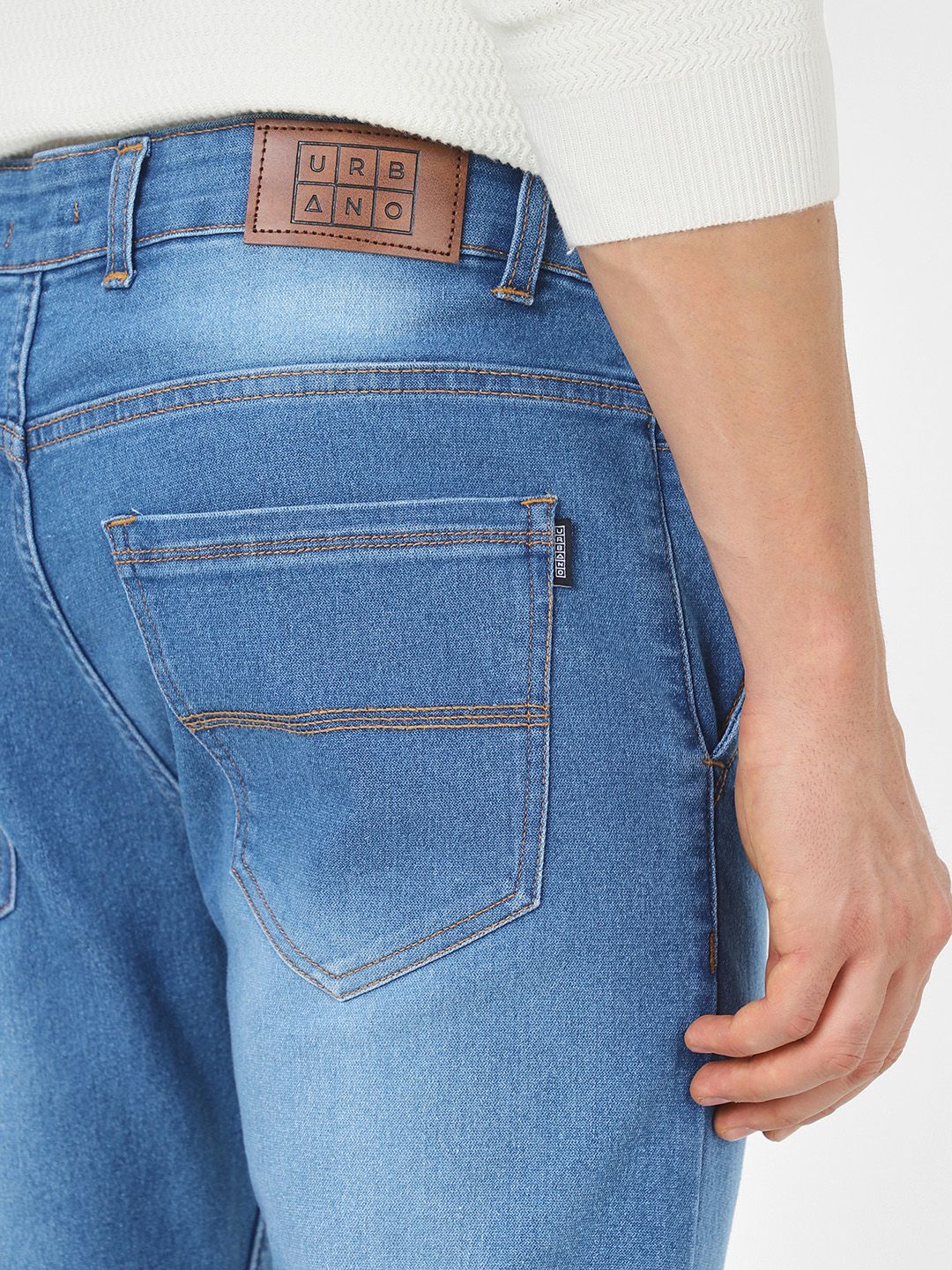 Urbano Fashion Men Blue Slim Fit Mid-Rise Clean Look Stretchable Jeans