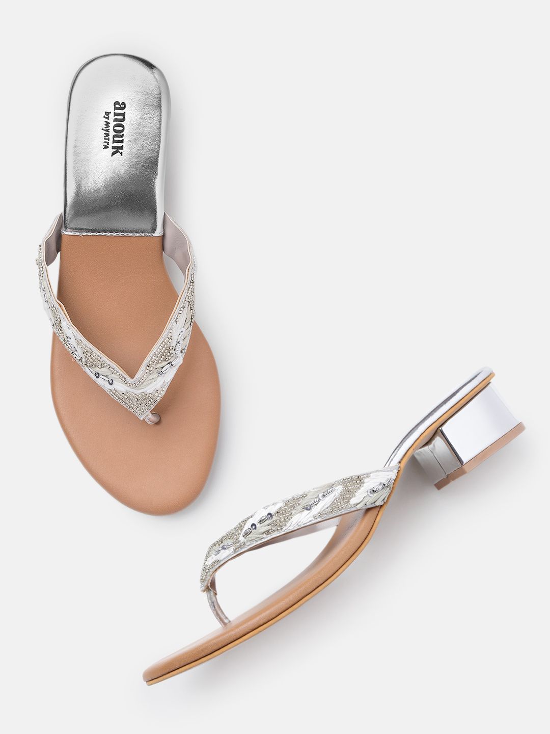 Anouk Women Embellished T-Strap Heels