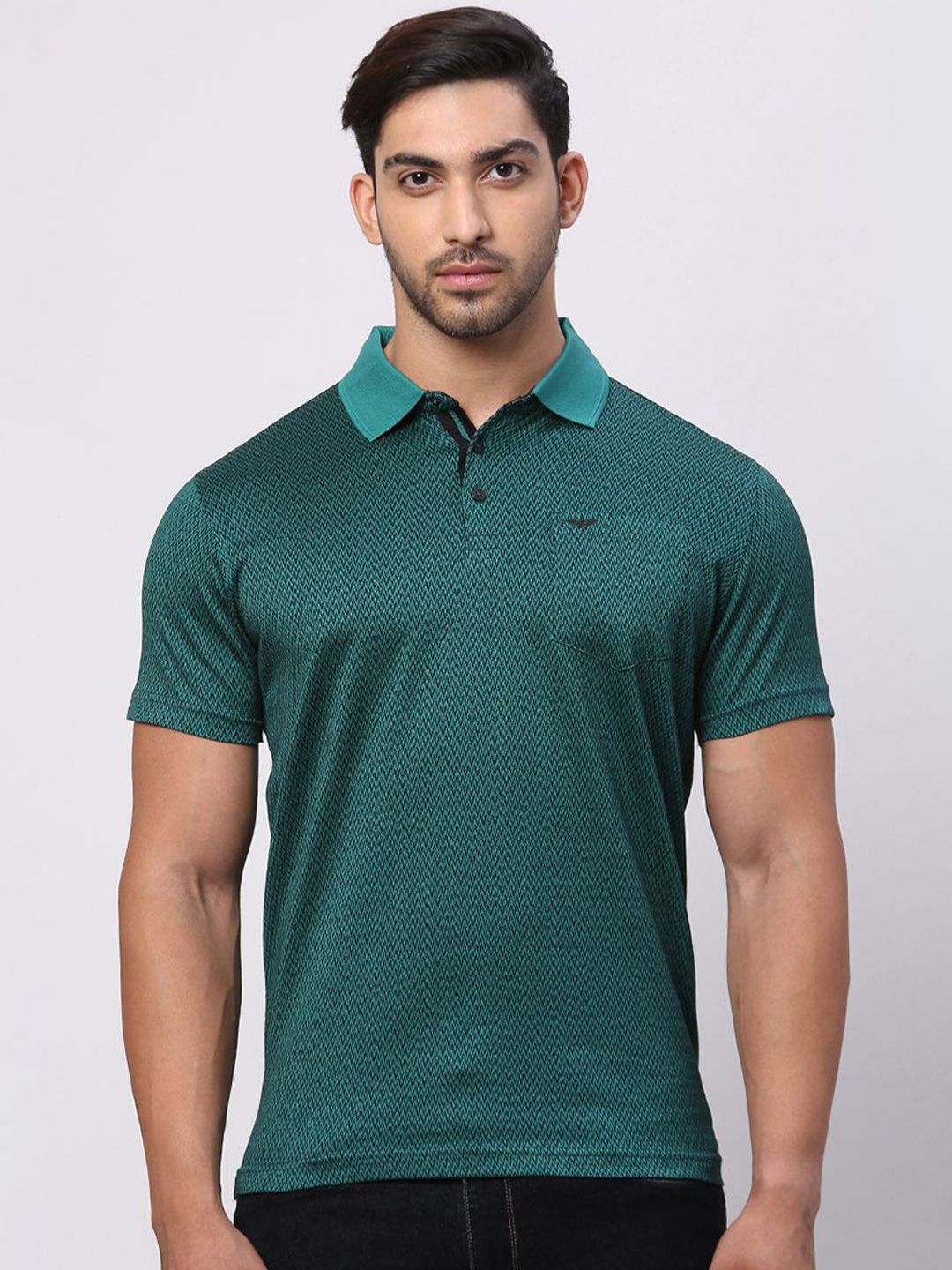 Park Avenue Men Polo Collar Pockets Slim Fit T-shirt