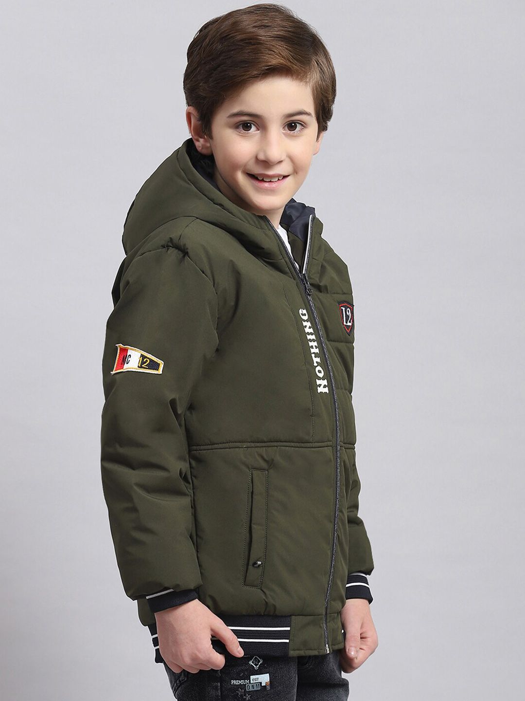 Monte Carlo Boys Typography Printed Lightweight Padded Jacket