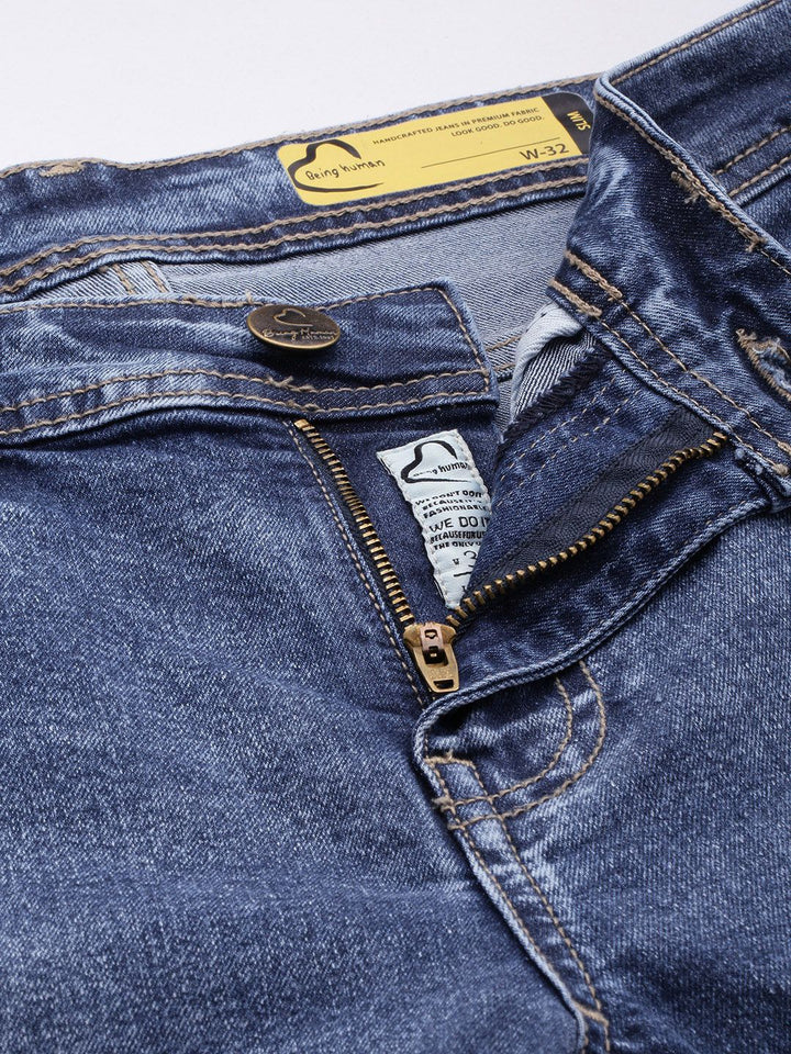 Being Human Men Slim Fit Heavy Fade Stretchable Jeans