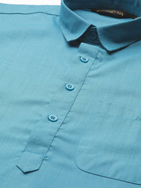 SOJANYA Men Blue Solid Pathani Kurta