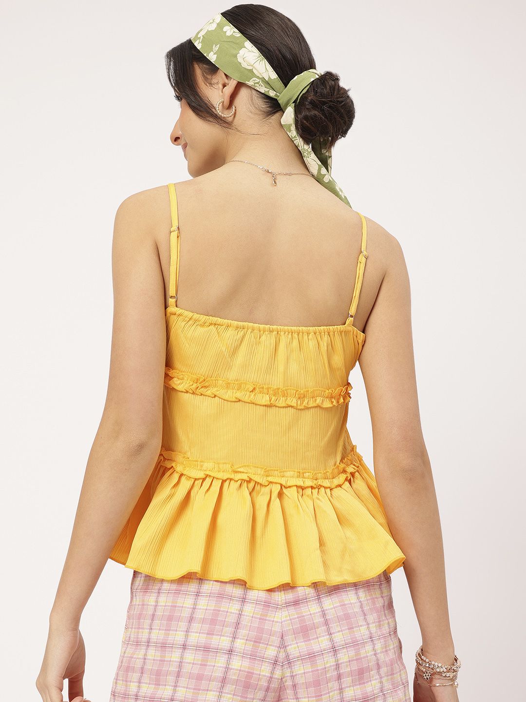DressBerry Ruffle Fantasy Crinkled Strappy Top