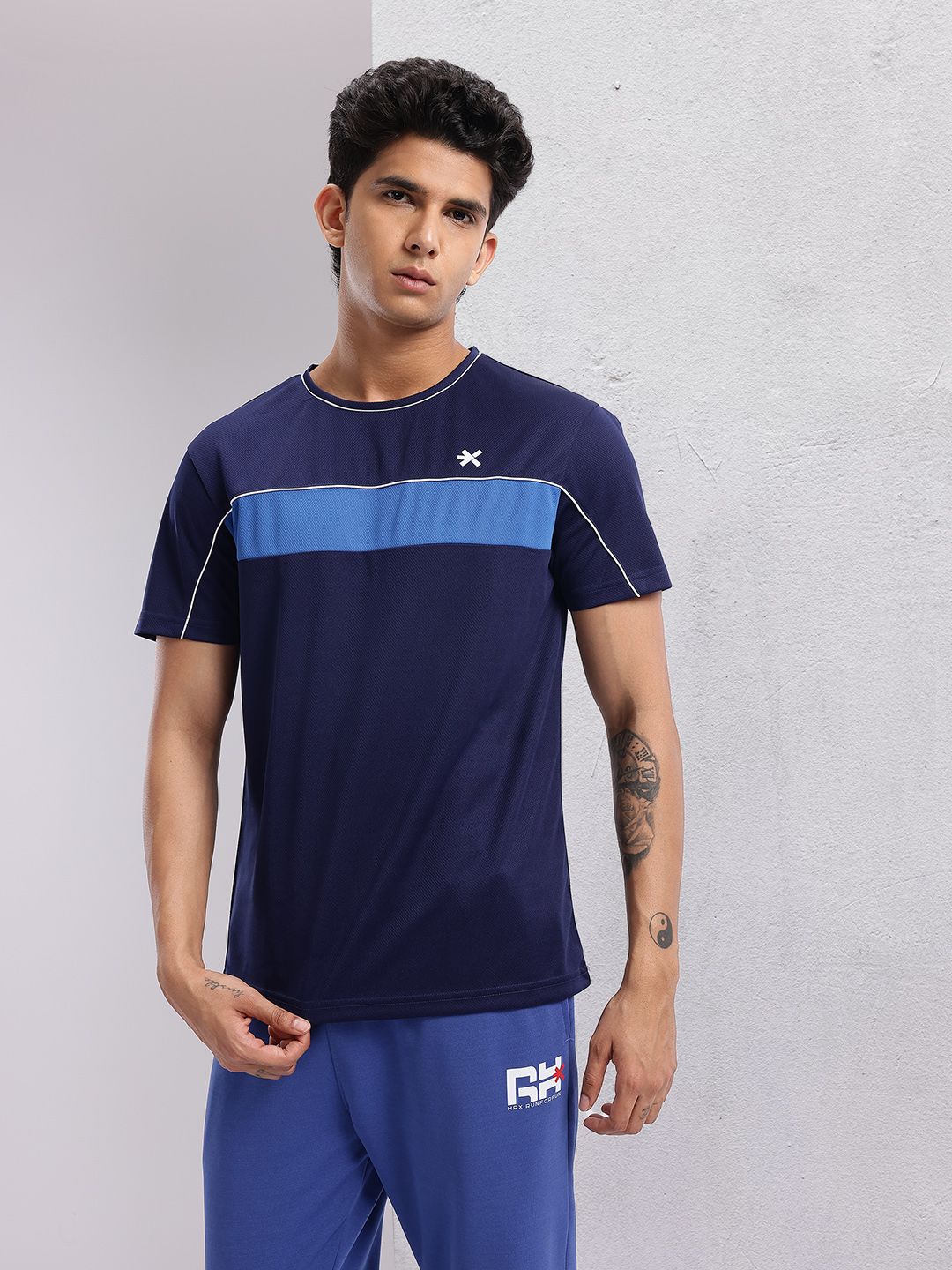 HRX by Hrithik Roshan Striped Rapid-Dry Running T-shirt