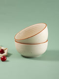 URBAN SPACE Beige 2 Pieces Printed Matte Dishwasher and Microwave Safe Bowl
