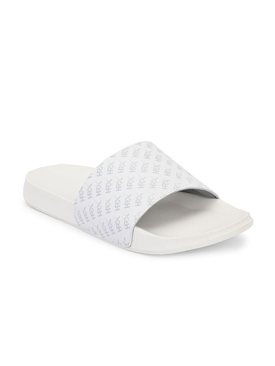 HRX by Hrithik Roshan Men White & Grey Printed Sliders