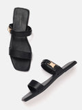 Lino Perros Women Open Toe Flats with Buckle Detail