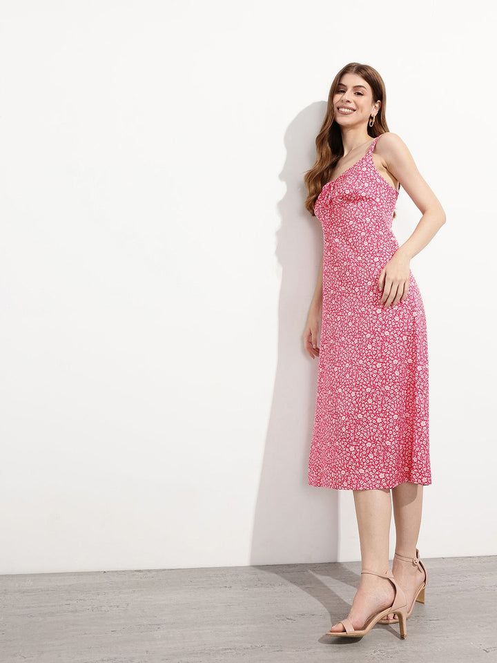DressBerry Women City Chic Bow-Tie Blossom Strappy Pure Cotton Dress