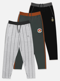HELLCAT Boys Set Of 3 Printed Pure Cotton Track Pants
