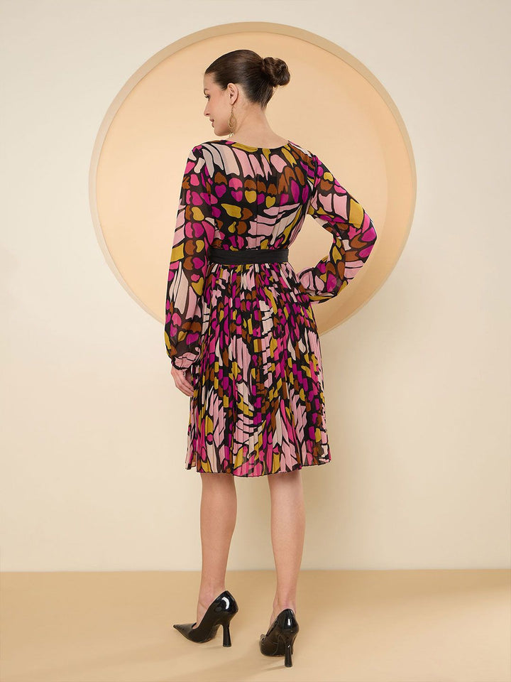 Antheaa Floral Print Georgette Dress