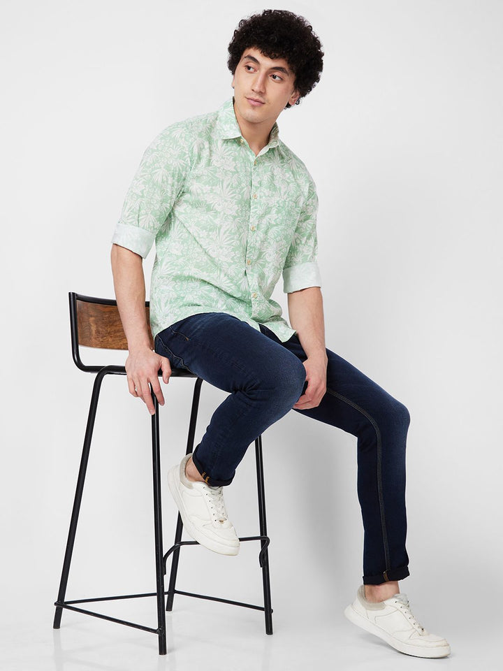SPYKAR Floral Printed Cotton Casual Shirt