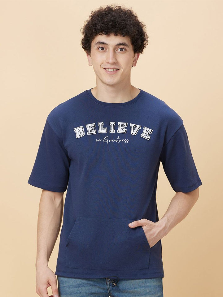 Being Human Men Typography Printed Applique T-shirt