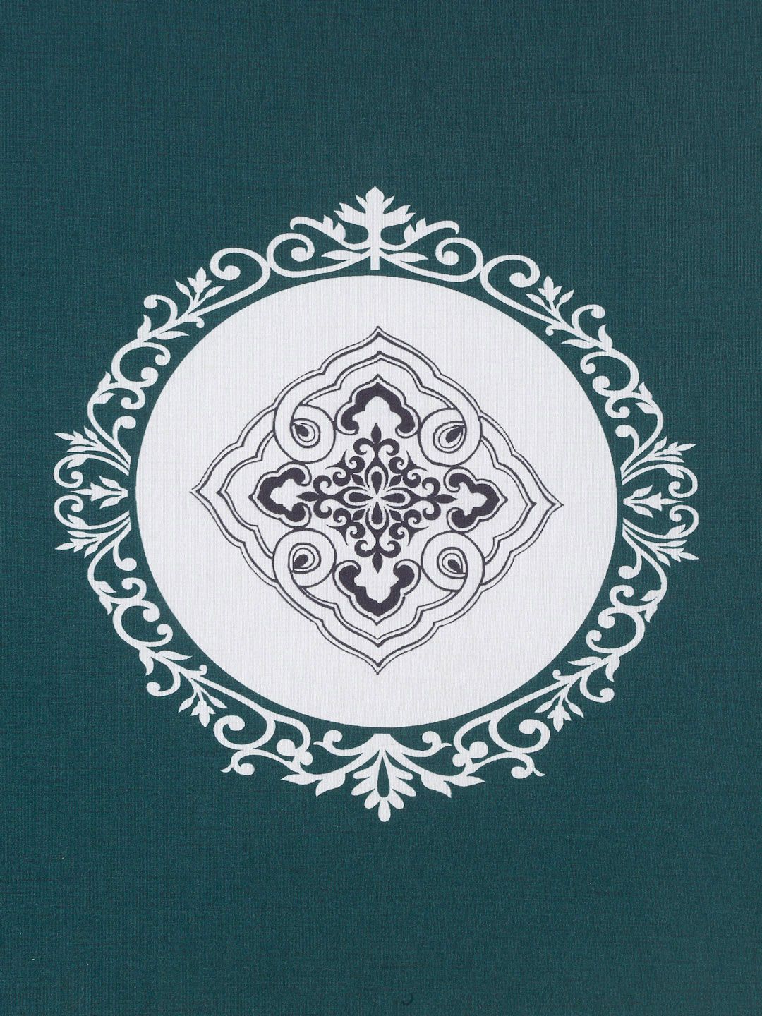 Sarung Sofa Dua Tempat Duduk Bercetak Etnik Cortina Hijau &amp; Putih