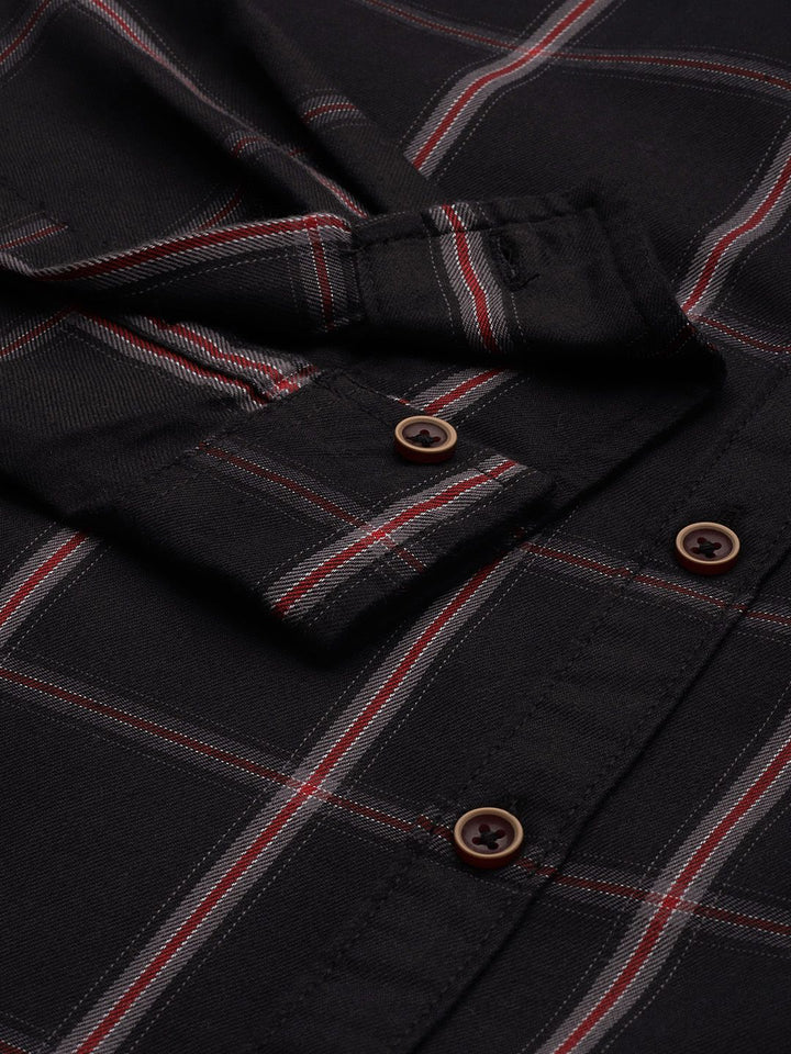 The Indian Garage Co Checked Pure Cotton Casual T-Shirt