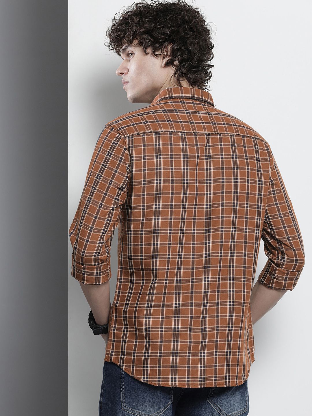 The Indian Garage Co Men Tartan Checks Casual Shirt
