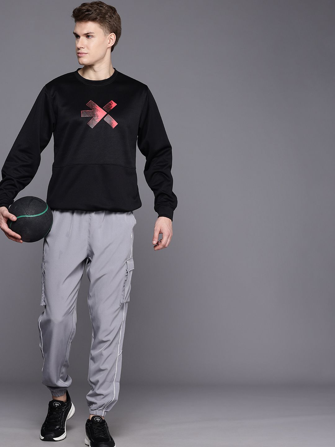 HRX by Hrithik Roshan Brand Logo Printed Rapid Dry Training Sweatshirt