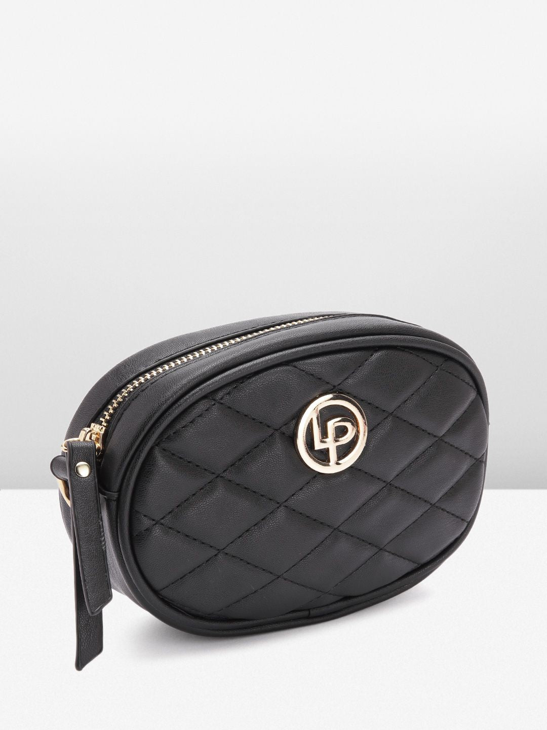 Lino Perros Geometric Textured Structured Sling Bag with Quilted Detail