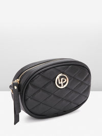 Lino Perros Geometric Textured Structured Sling Bag with Quilted Detail