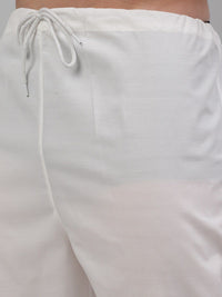 Jompers Mandarin Collar Embroidered Chikankari Straight Kurta With Pyjamas