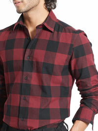 RARE RABBIT Men Byre Slim Fit Checked Cotton Shirt