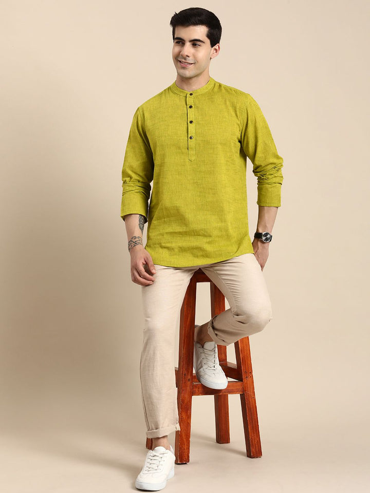 Anouk Men Mandarin Collar Pure Cotton Short Kurta