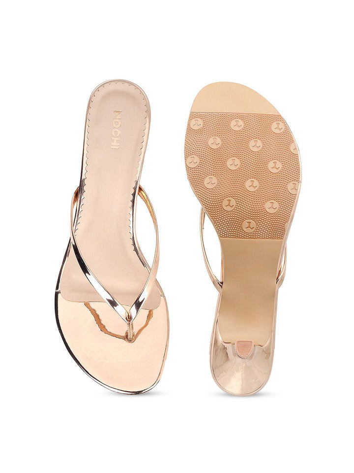 Mochi Gold toned Kitten Heels