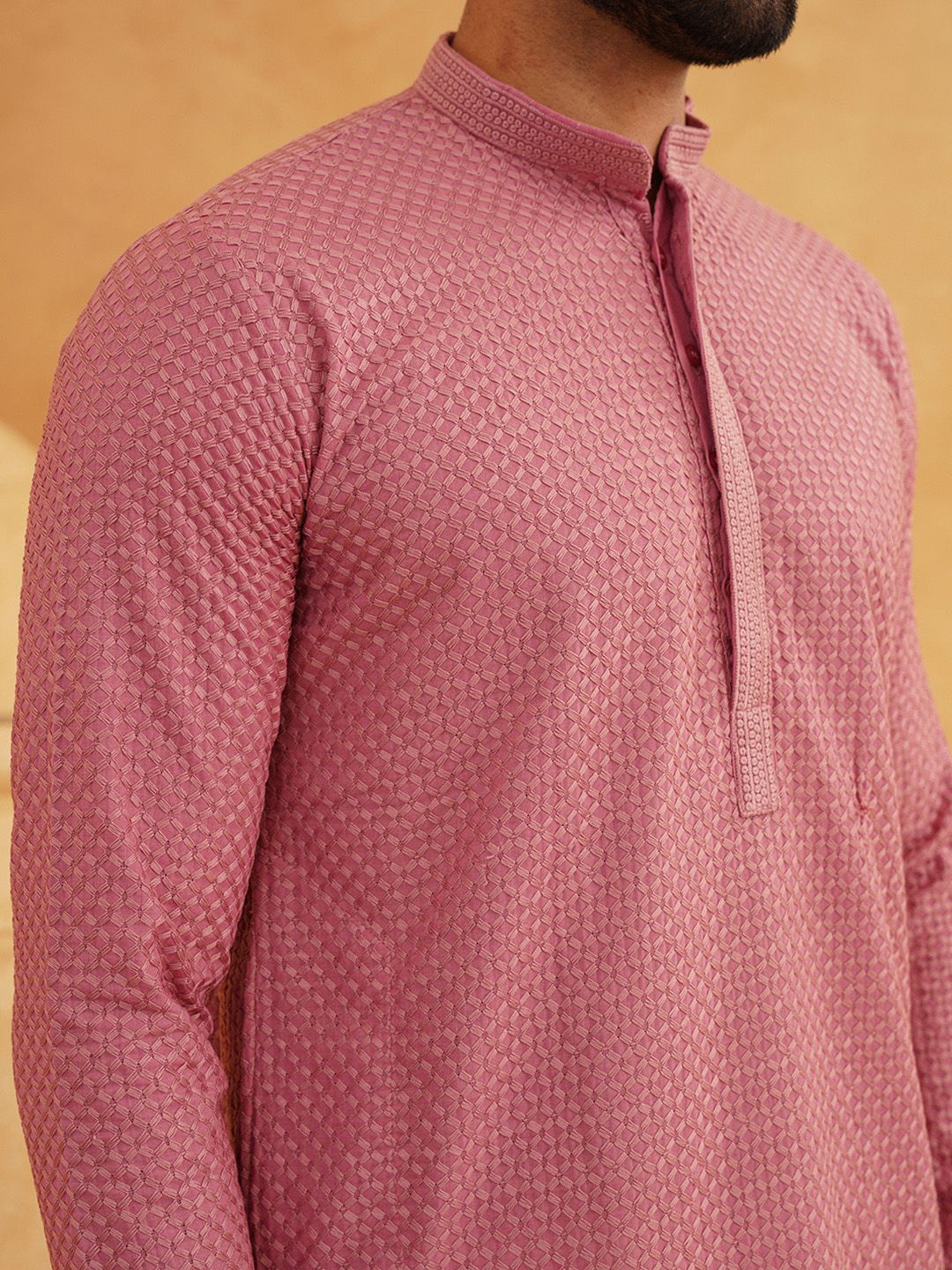 SOJANYA Geometric Embroidered Thread Work Pure Cotton Straight Kurta with Churidar