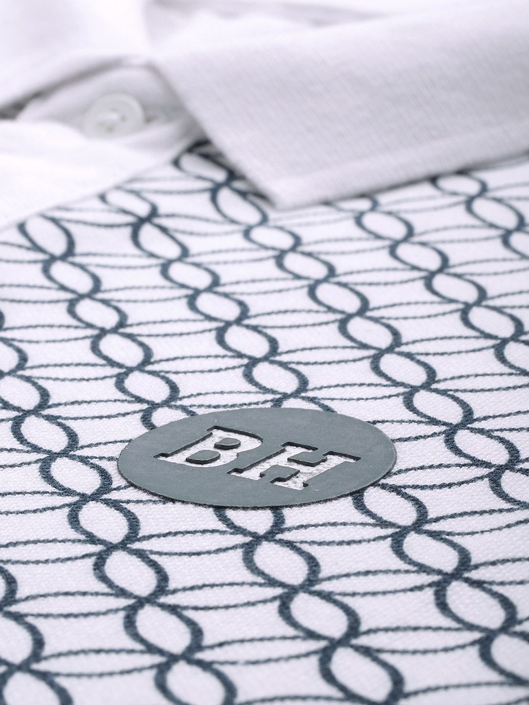 Being Human Geometric Printed Polo Collar Pure Cotton T-shirt
