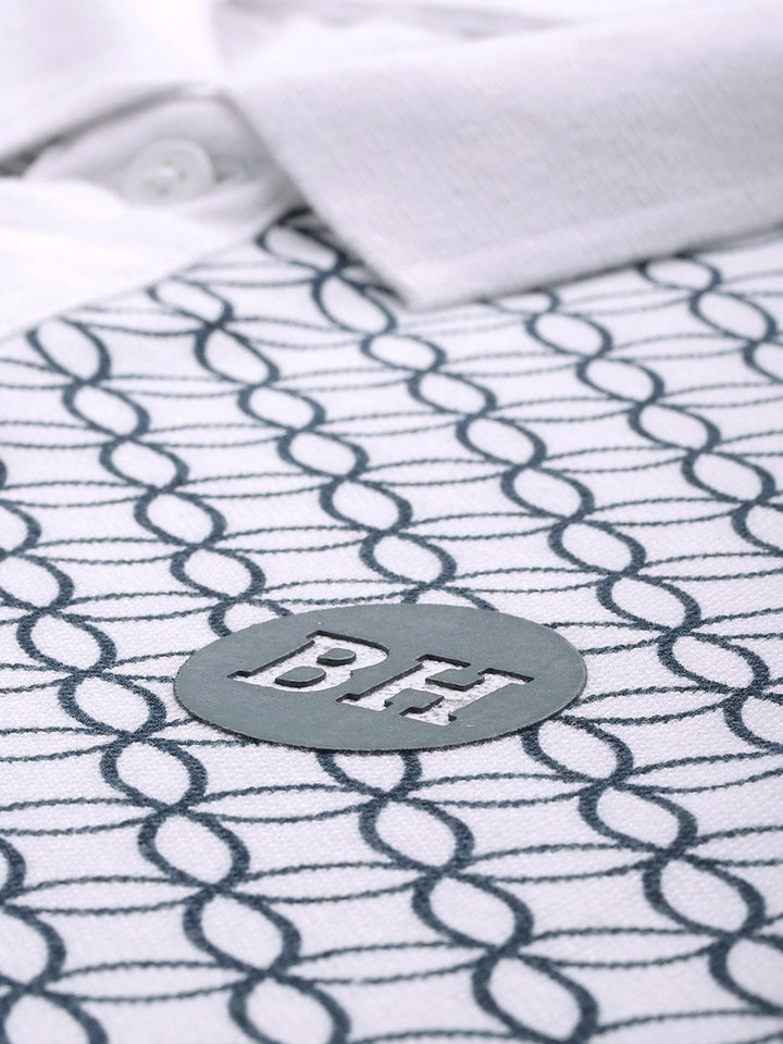 Being Human Geometric Printed Polo Collar Pure Cotton T-shirt