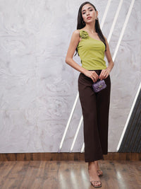 Athena One Shoulder Scuba Corsage Top