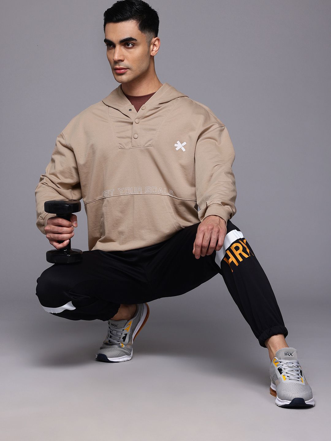 HRX by Hrithik Roshan Iron Tribe Printed Hooded Training Sweatshirt