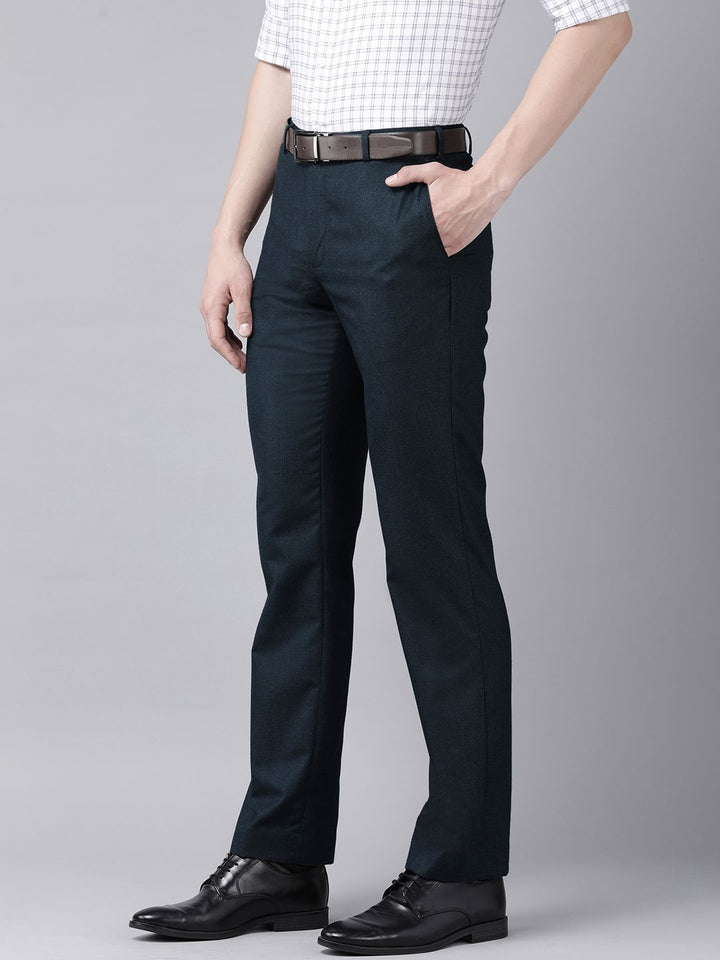 Park Avenue Men Solid Mid-Rise Smart Fit Formal Trousers