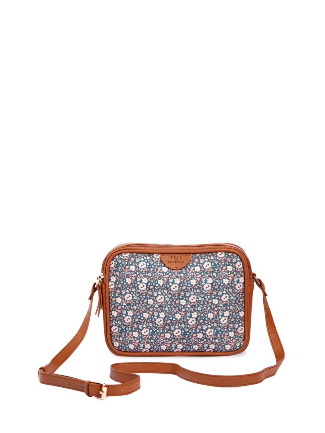 TEAL BY CHUMBAK Floral Printed Structured Sling Bag