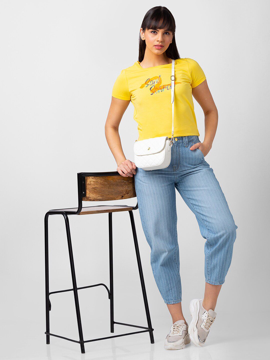 SPYKAR Women Typography Printed T-shirt