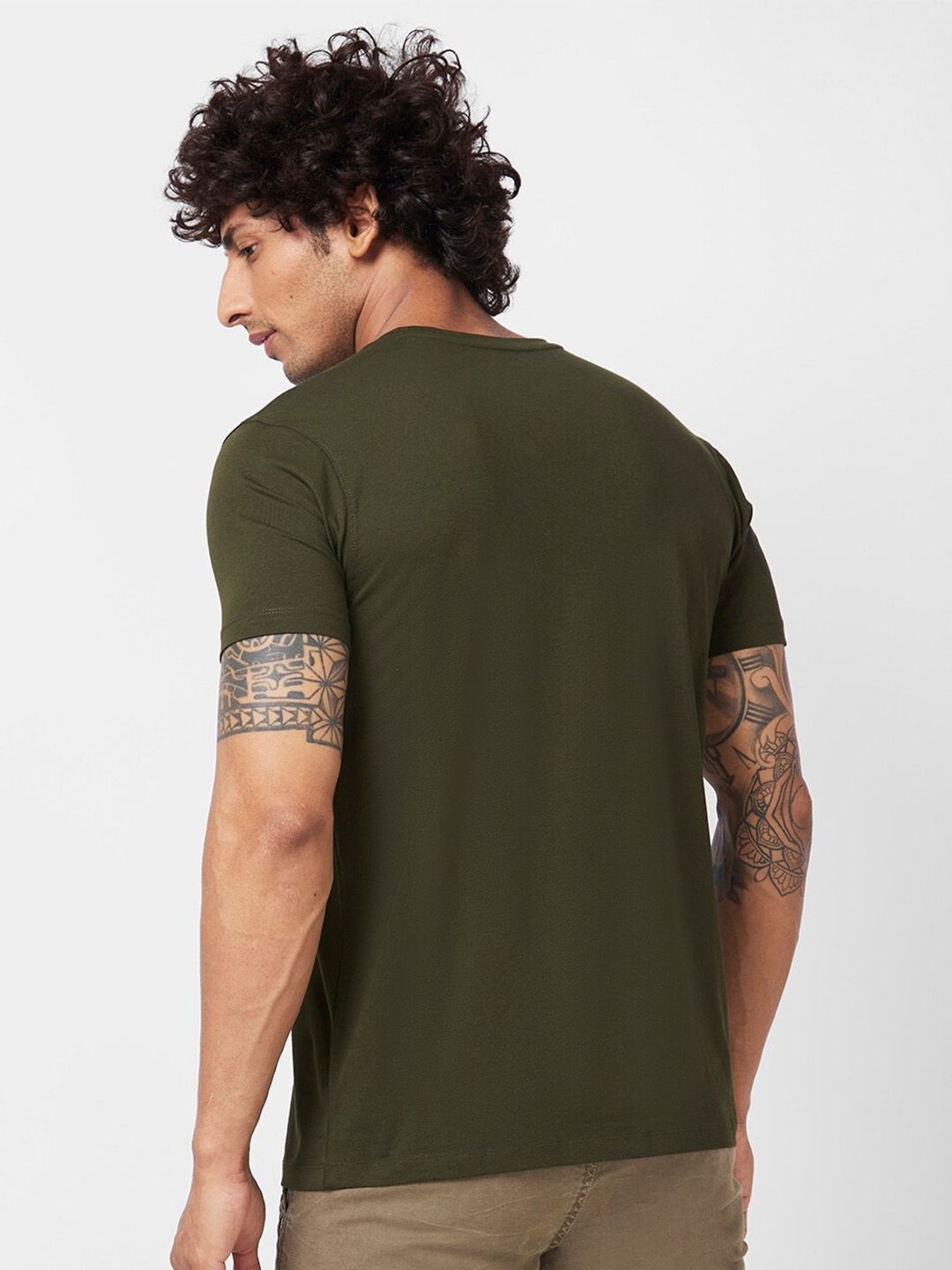 SPYKAR V-Neck Slim Fit Cotton T-shirt