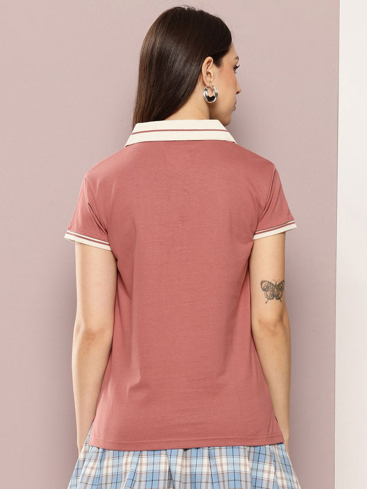 DILLINGER Women's Regular Fit Badge Embroidery Polo Tshirt
