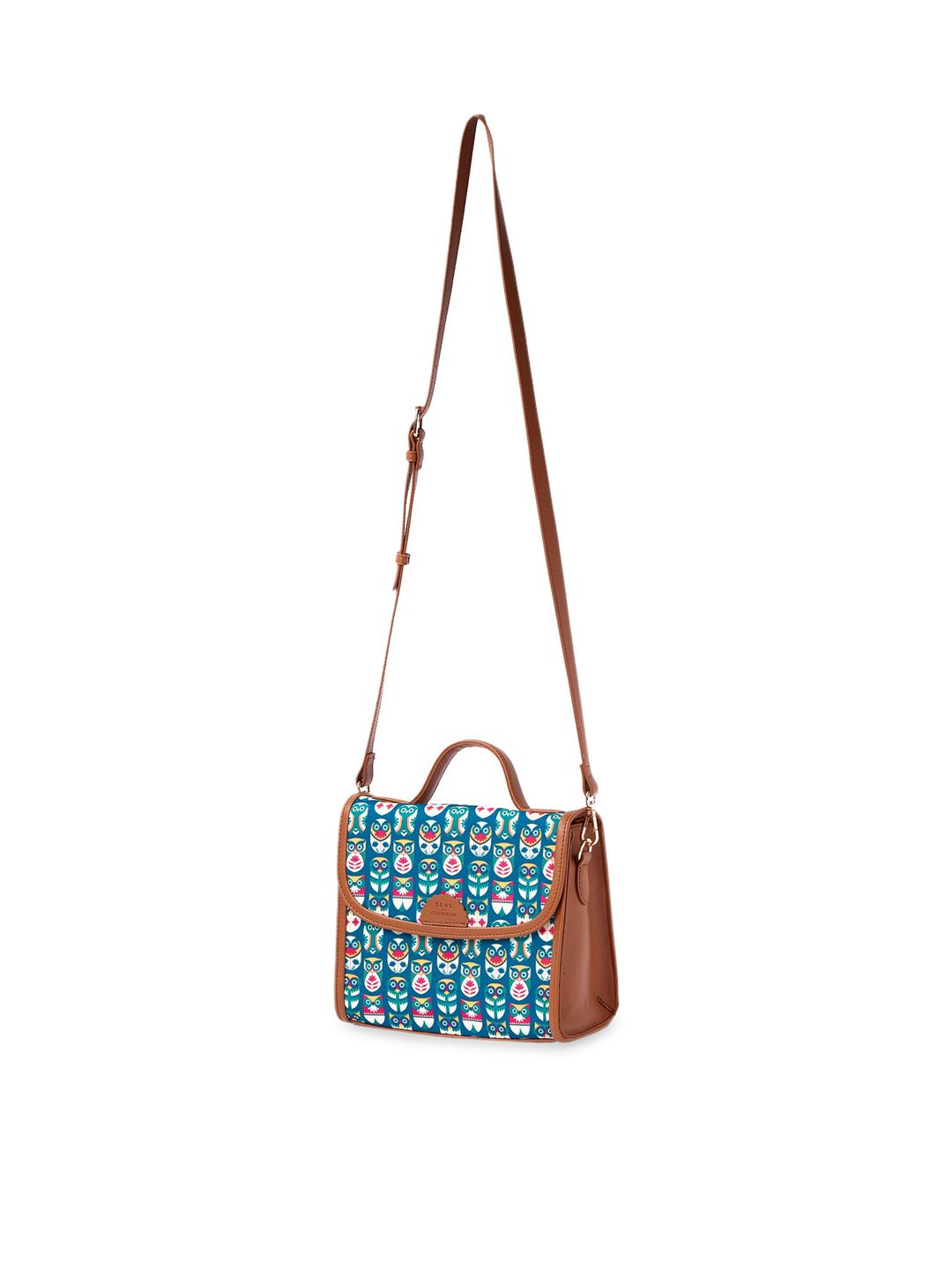 TEAL BY CHUMBAK Graphic Printed Satchel Bag